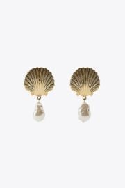 Zara Faux Pearl Seashell Earrings at Zara